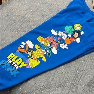 DisneyWorld Disney Play in the Park bright blue Graphics Sweats Sweatpants XL